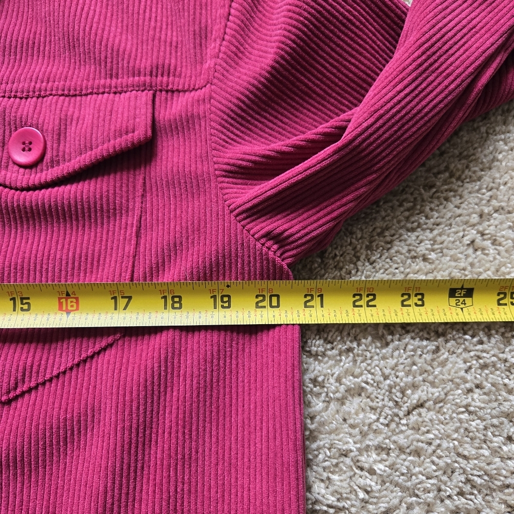 Avec Les Filles Corduroy Shirt Womens M Pink Button Front - Picture 9 of 10